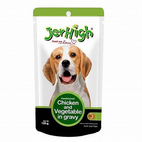 خوراک سگ جرهای مدل vegetable وزن 120 گرم