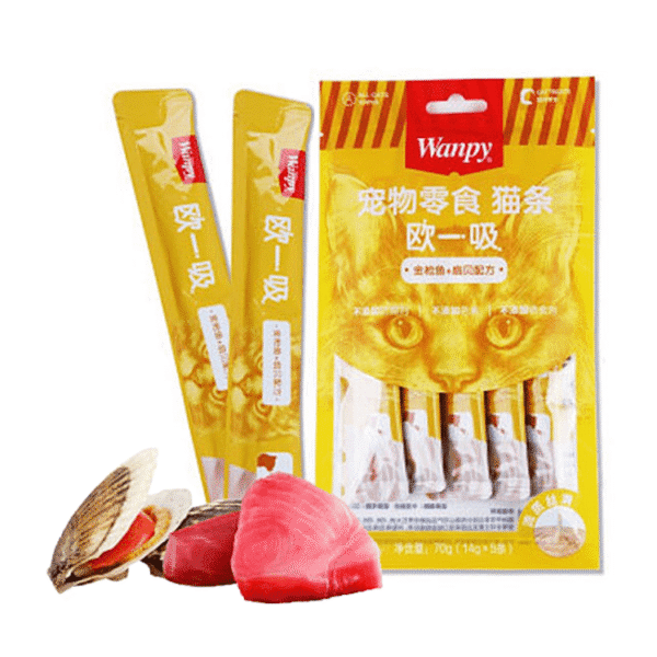 بستنی گربه ونپی با طعم ماهی تن و صدف خوراکی بسته ۵ عددی - Image 3