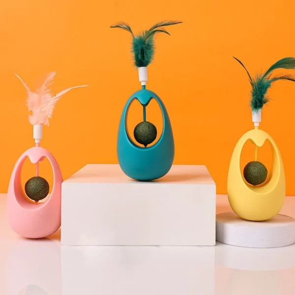 اسباب‌بازی گربه مدل گهواره‌ای کت‌نیپ‌دار با پر