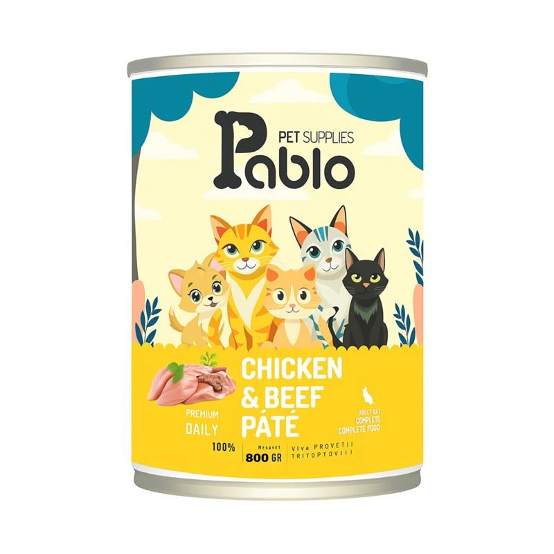 ee146a408c1da44e6100fc67bf57594d387884ea_1760632937 کنسرو پابلو گربه طعم مرغ و گوشت مدل پته - Image 1